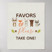 ウッドランドの赤ちゃんシャワーの好意を取ってサインを1つ ポスター (正面)