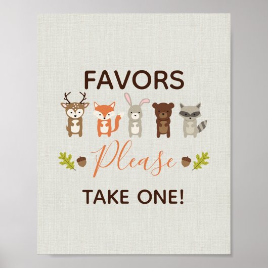 ウッドランドの赤ちゃんシャワーの好意を取ってサインを1つ ポスター (正面)