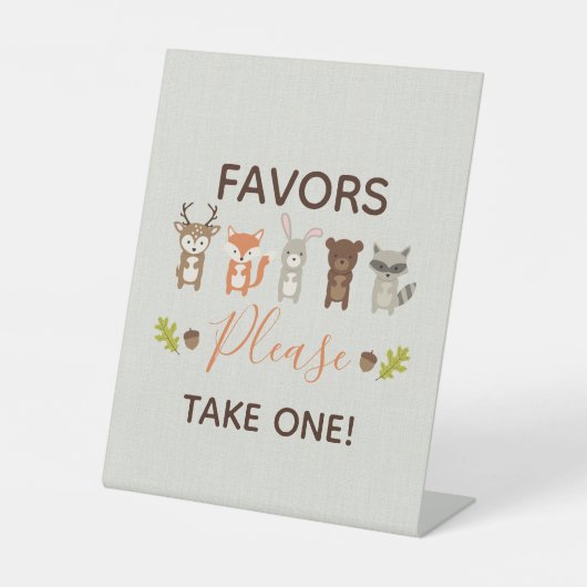 ウッドランドの赤ちゃんシャワーの好意を取ってサインを1つ 台座サイン (正面)