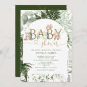 ウッドランドの赤ちゃんシャワーの招待状 招待状 (正面/裏面)