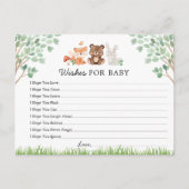 ウッドランドの赤ちゃんシャワーの願いベビーカード ポストカード (正面)