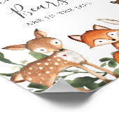 ウッドランドの赤ちゃんシャワーはグミベアの数を推測 ポスター (角)