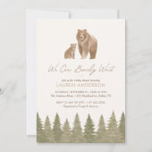ウッドランドの赤ちゃんシャワーを待つことができる 招待状 (正面)