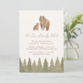 ウッドランドの赤ちゃんシャワーを待つことができる 招待状 (スタンド正面)