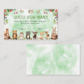 ウッドランドの赤ちゃんシャワーゲームの数を推測 エンクロージャーカード (正面/裏面)