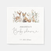 ウッドランドの赤ちゃんシャワー スタンダードカクテルナプキン (正面)