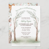 ウッドランドの赤ん坊の動物の赤ちゃんシャワーの招待 招待状 (正面/裏面)