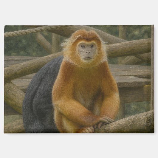 ウッドランドの避難所で鼻の鼻を付けたサル マグネット (正面)