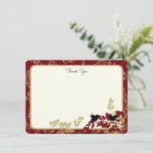 ウッドランドの鳥と葉フラットカードありがとう サンキューカード (スタンド正面)