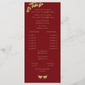 ウッドランドの鳥と金ゴールドの葉（赤） プログラム (裏面)