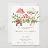 ウッドランドの鹿のベビーシャワー 招待状 (正面)