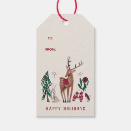 ウッドランドの鹿の北欧クリスマス ギフトタグ