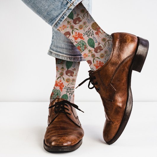 ウッドランドの鹿の模様 ソックス