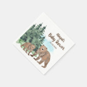 ウッドランドはニュートラルウォーター色のベビーシャワーを負担 スタンダードカクテルナプキン (角)