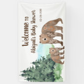 ウッドランドはニュートラルウォーター色のベビーシャワーを負担 横断幕 (縦)