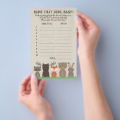 ウッドランドはベビー歌の赤ちゃんシャワーゲームカードを推測 チラシ (ハンドル)