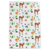 ウッドランドは子鹿と赤いキノコ ミディアムペーパーバッグ (裏面)