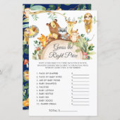 ウッドランドは正しい価格の赤ちゃんシャワーゲームを推測 (正面/裏面)