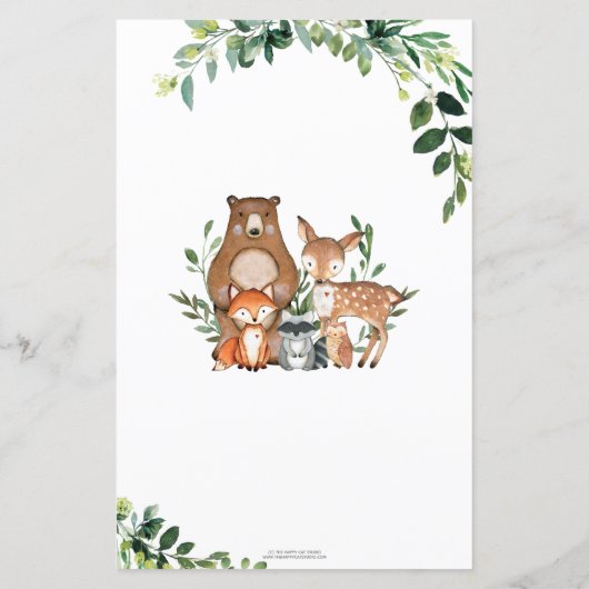 ウッドランドは正しい価格の赤ちゃんシャワーゲームを推測 (裏面)