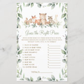 ウッドランドは正しい価格の赤ちゃんシャワーゲームを推測 (正面)