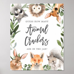 ウッドランドは、何匹の動物のクラッカーが署名するか推測 ポスター
