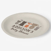 ウッドランドをテーマにしたベビーシャワー紙プレート ペーパープレート (アングル)