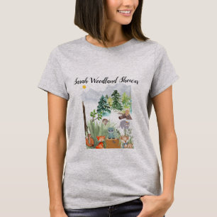  ウッドランドをテーマにしたベビーシャワーTシャツ Tシャツ