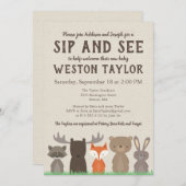 ウッドランドをテーマにした園芸と招待状 招待状 (正面/裏面)