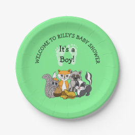 ウッドランドをテーマにした少年の赤ちゃんシャワー紙プレート ペーパープレート