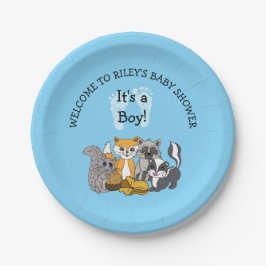 ウッドランドをテーマにした少年の赤ちゃんシャワー紙プレート ペーパープレート