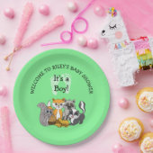ウッドランドをテーマにした少年の赤ちゃんシャワー紙プレート ペーパープレート (パーティー)