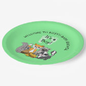 ウッドランドをテーマにした少年の赤ちゃんシャワー紙プレート ペーパープレート (アングル)