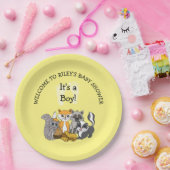 ウッドランドをテーマにした少年の赤ちゃんシャワー紙プレート ペーパープレート (パーティー)