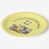 ウッドランドをテーマにした少年の赤ちゃんシャワー紙プレート ペーパープレート (アングル)