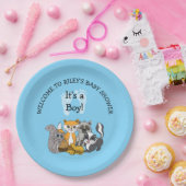 ウッドランドをテーマにした少年の赤ちゃんシャワー ペーパープレート (パーティー)