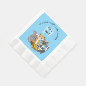 ウッドランドをテーマにした少年の赤ちゃんシャワー 縁ありランチョンナプキン (角)