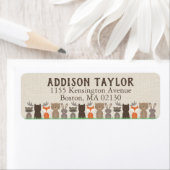 ウッドランドをテーマにした差出人住所ラベルベビーシャワー ラベル (インサイチュ)