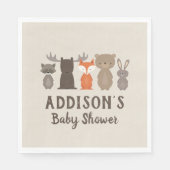 ウッドランドをテーマにした赤ちゃんシャワーナプキン スタンダードランチョンナプキン (正面)