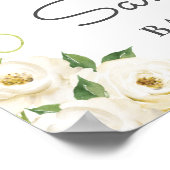 ウッドランドアイボリーフローラベビーシャワーウェルカムサイン ポスター (角)