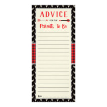 ウッドランドアドバイスカード、ベビーシャワー、ブッファロープレイド