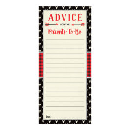 ウッドランドアドバイスカード、ベビーシャワー、ブッファロープレイド ラックカード