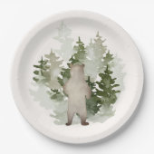 ウッドランドアドベンチャーベビー男女兼用シャワー ペーパープレート (正面)