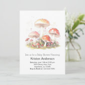 ウッドランドアドベンチャーマッシュルームドリームガールベビーシャワー 招待状 (スタンド正面)