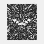 ウッドランドアドベンチャーリーフシダのパタパーソナライズされたーン フリースブランケット (正面)