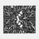 ウッドランドアドベンチャーリーフシダのパタパーソナライズされたーン フリースブランケット (正面(横))