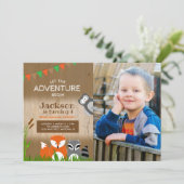 ウッドランドアドベンチャー動物 |誕生日パーティー 招待状 (スタンド正面)