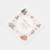 ウッドランドアドベンチャー待ちキャンプ赤ちゃんシャワー スタンダードランチョンナプキン (角)