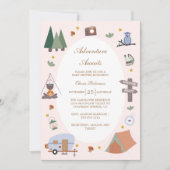 ウッドランドアドベンチャー待ちキャンプ赤ちゃんシャワー 招待状 (正面)
