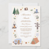ウッドランドアドベンチャー待ちキャンプ赤ちゃんシャワー 招待状 (正面)