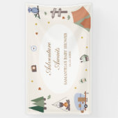 ウッドランドアドベンチャー待ちキャンプ赤ちゃんシャワー 横断幕 (縦)